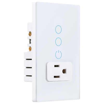 Glass Touch WiFi Switch And 2 Gang WiFi Socket For Smart Home Control