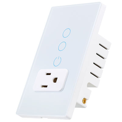 Glass Touch WiFi Switch And 2 Gang WiFi Socket For Smart Home Control