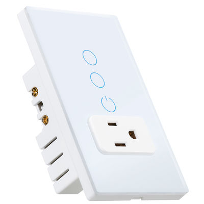 Glass Touch WiFi Switch And 2 Gang WiFi Socket For Smart Home Control