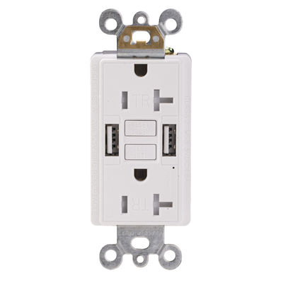 20A GFCI Receptacle Tamper Resistant With 5V 2.4A USB